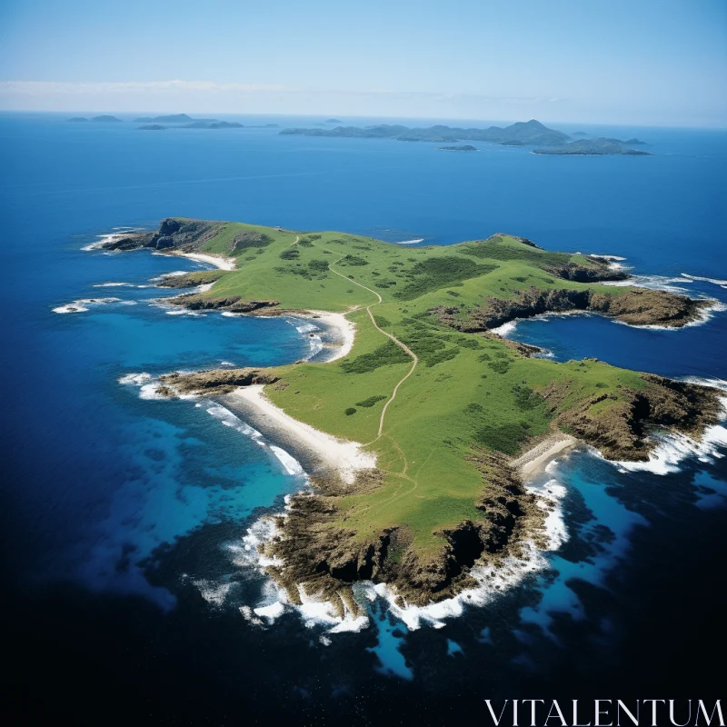 Australia's Hidden Treasure - Sydney Island Aerial View AI Image