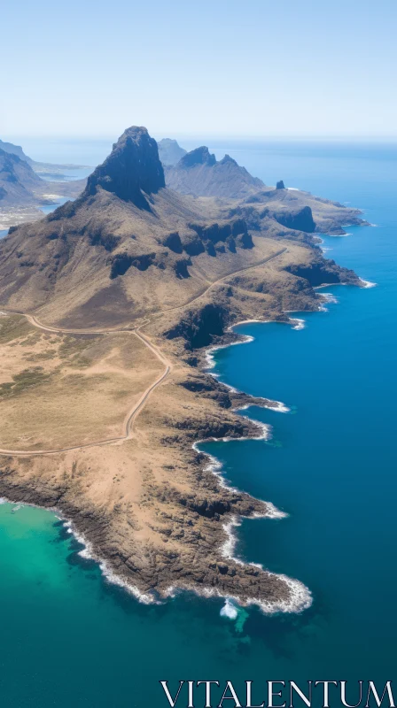 Aerial View of Namibian Coast: A Blend of Real and Fantastical AI Image