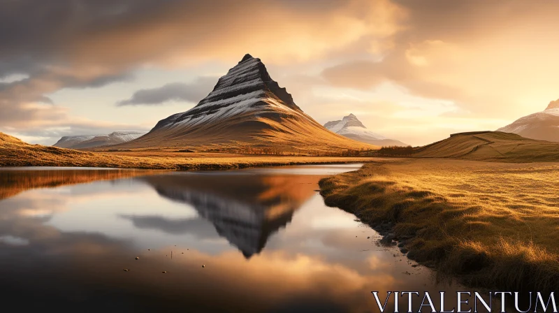 Icelandic Sunrise: A Photo-realistic Landscape AI Image