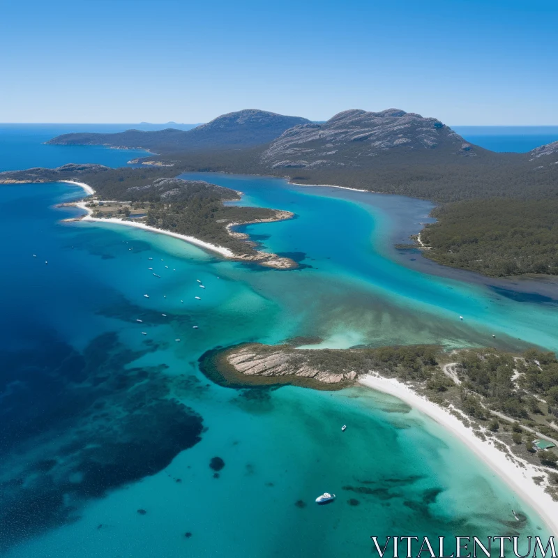 Aerial View of Tasmania's Lupai Coast - Spectacular Maritime Themes AI Image
