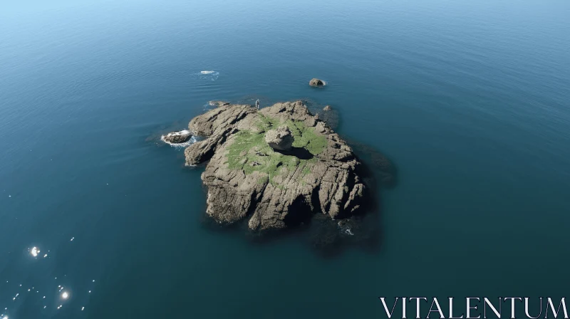 3D Model of Floating Island Inspired by Scottish Landscapes AI Image