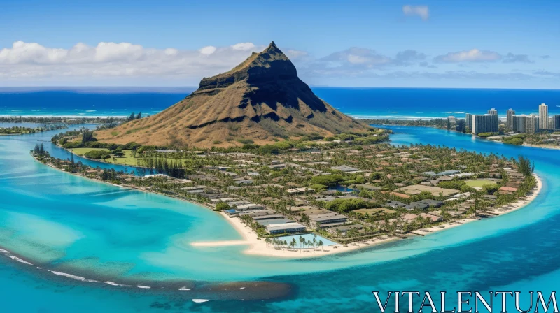 Stunning Aerial View of Honolulu Island - Tropical Paradise AI Image