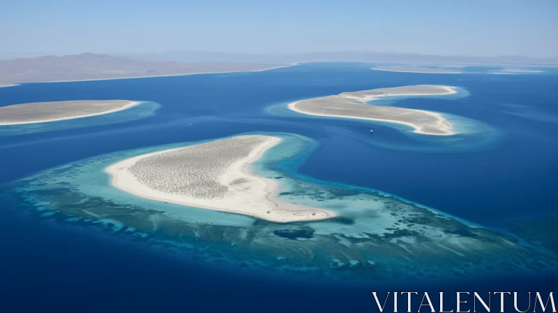 AI ART Aerial View of Sand Islands Amidst Sea