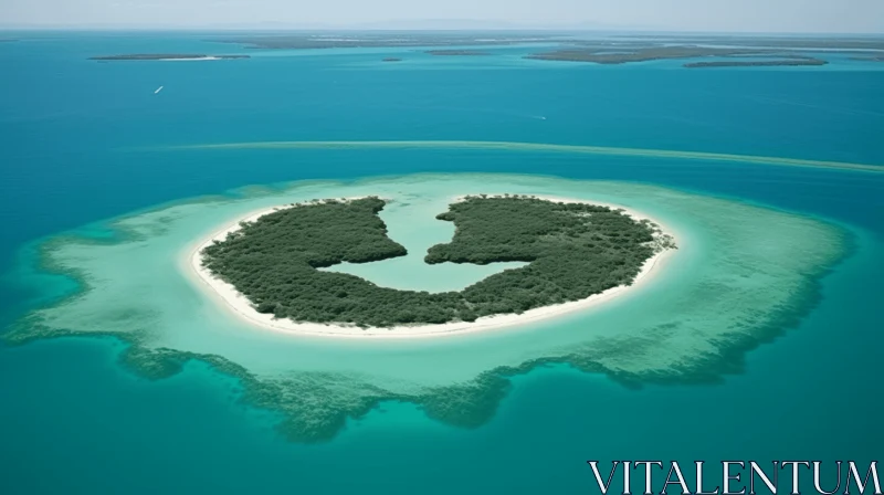 Isolated Island with Solitary Mangroves - A Touch of Humor Meets Heart AI Image