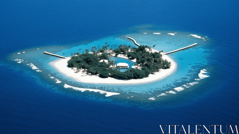 Exotic Island in Blue Ocean - Captivating Nature Scene AI Image