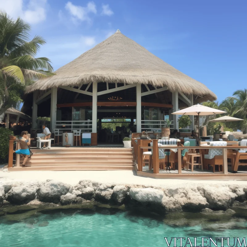 Turquoise Beachside Restaurant: An Exotic Oasis AI Image