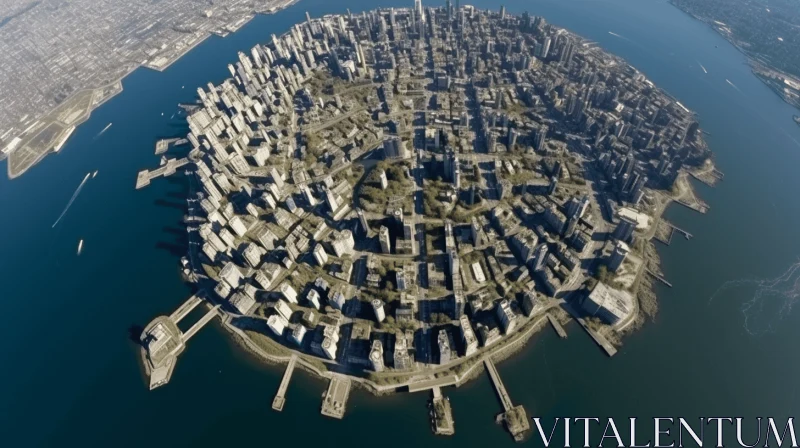 City on Water: An Eerily Realistic Bird's Eye View AI Image