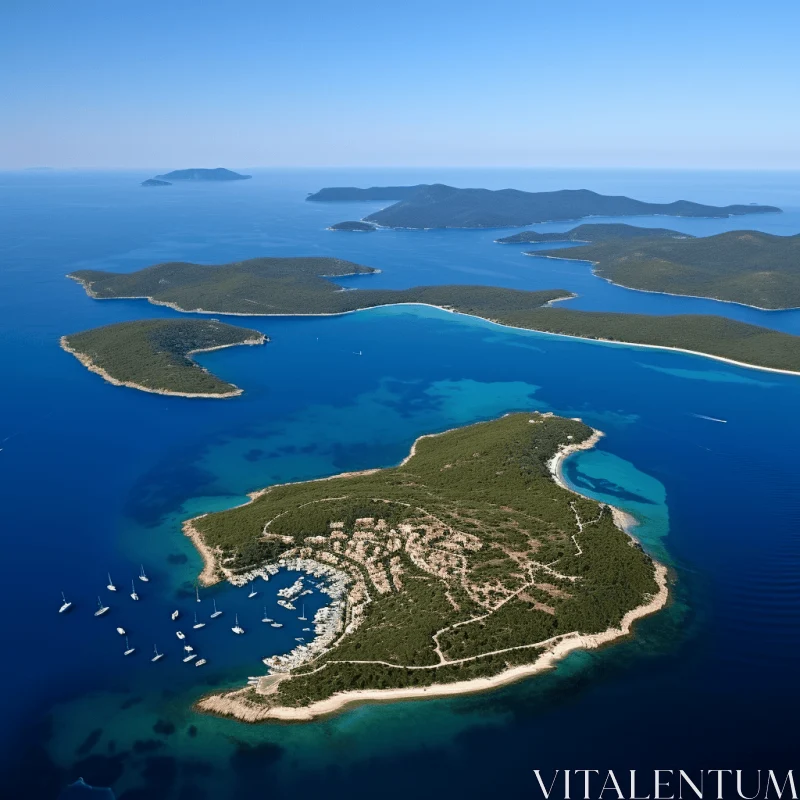 Aerial View of Hvar Island - A Whistlerian Landscape AI Image
