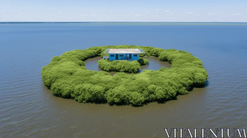 Island House in Nature-Inspired Imagery AI Image