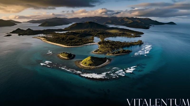 Aerial View of Fiji Islands: A Blend of Nature and Architecture AI Image