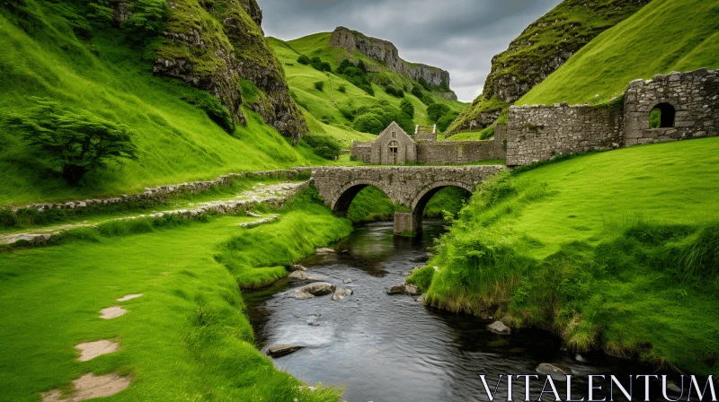 Enchanting Historical Romanticism: A Scottish Mountain Landscape AI Image