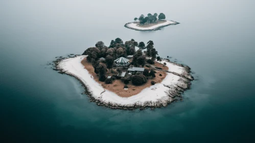 Secluded Island House in Tranquil Aquamarine Tones