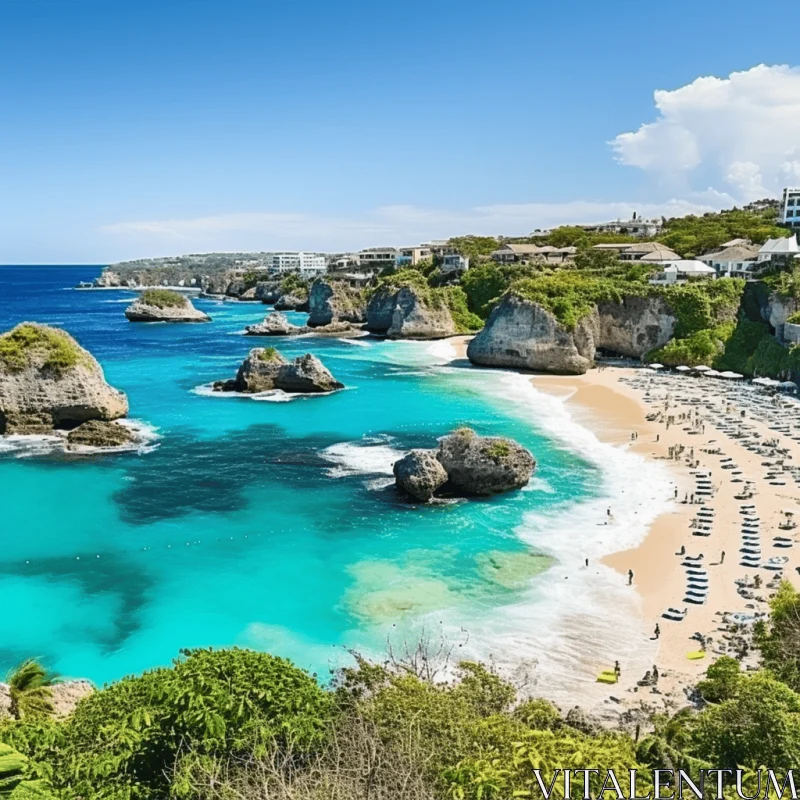 Bali Beach View with Italian Landscape Inspiration AI Image