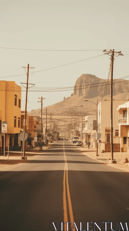 Nostalgic City Street - A Desertwave-Inspired Image AI Image