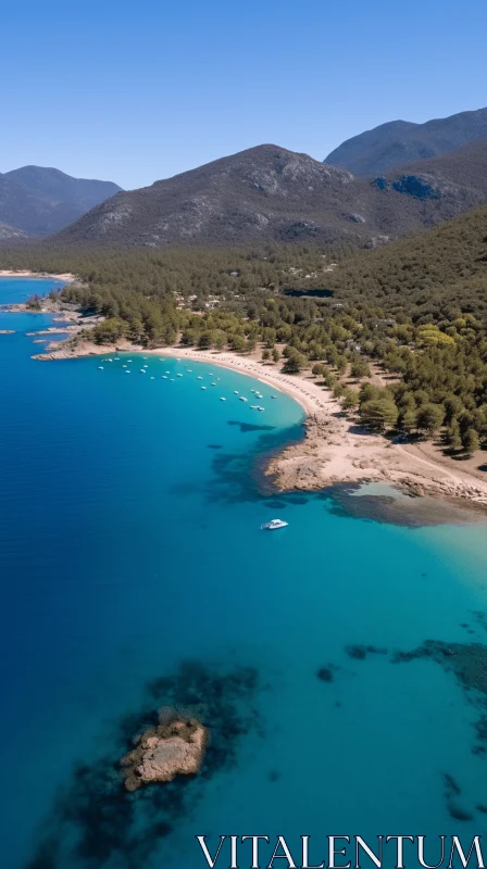 Aerial Photography of Tranquil Bay in Ionia, Greece AI Image
