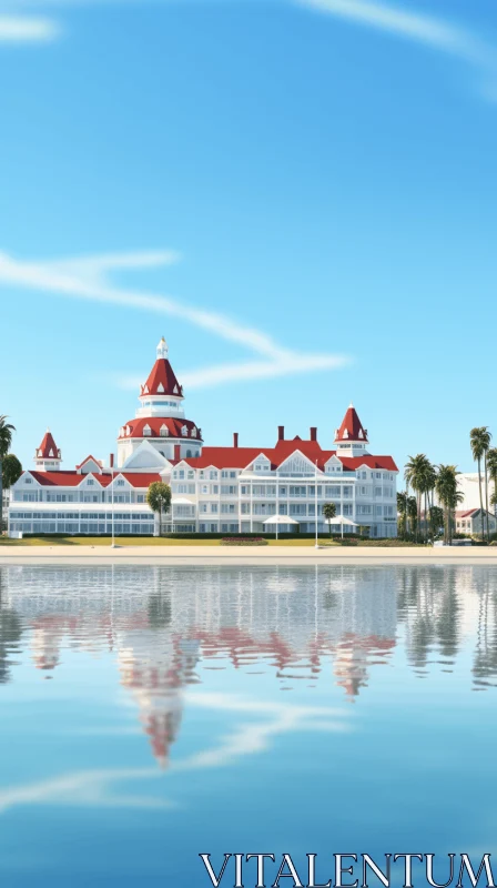 Victorian-Style Disney Hotel by the Sea - An Illustrative Masterpiece AI Image