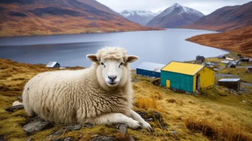 Sheep Amidst Scottish Landscape: A Pop Culture Infused Visual