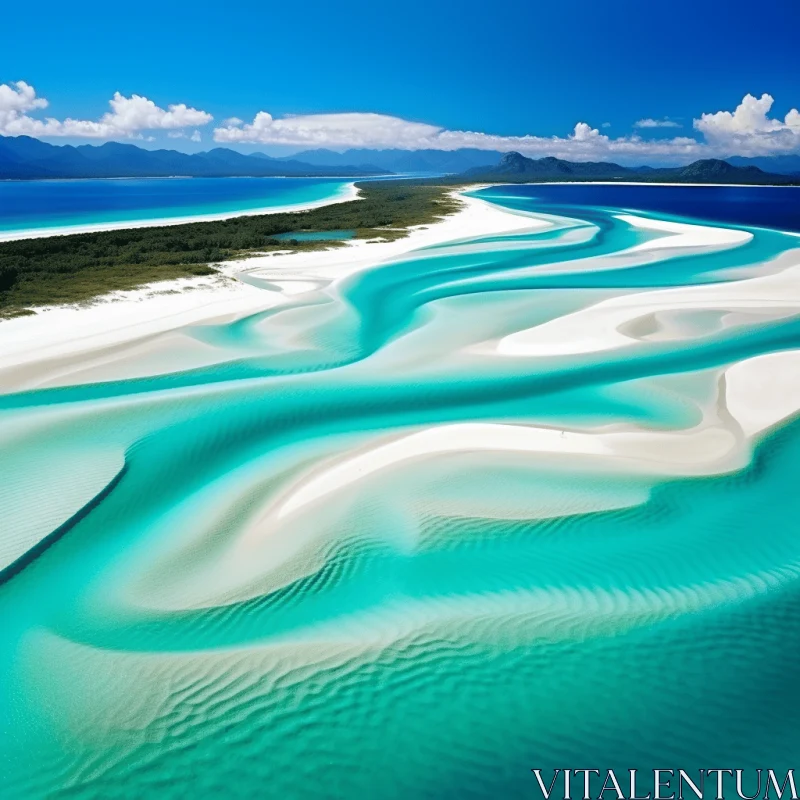 Aerial View of Whitsundays Island: An Exotic Australian Landscape AI Image