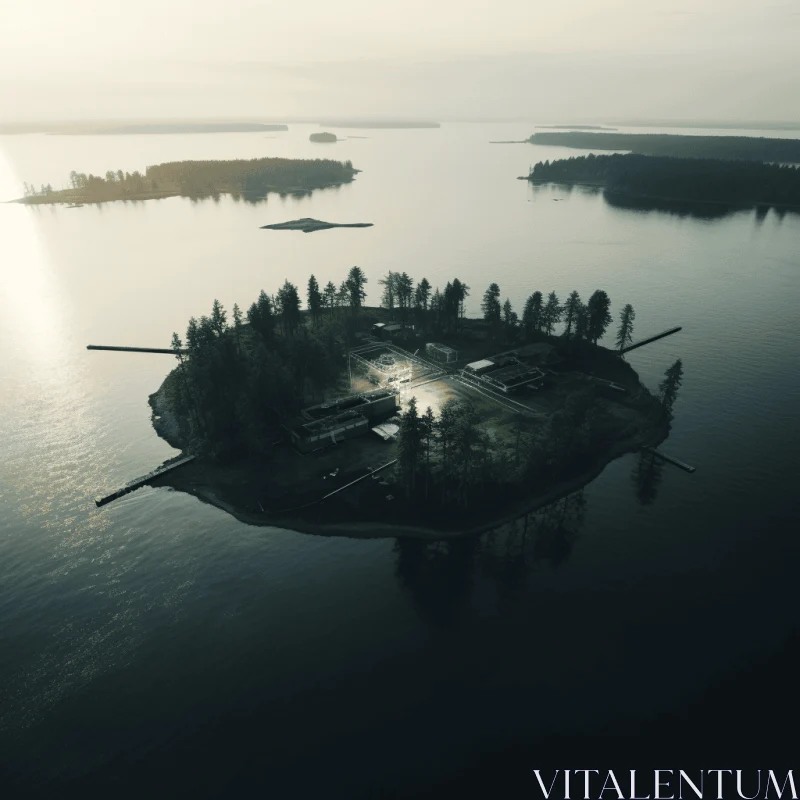 Evening Island - A Cabincore Inspired Conceptual Installation AI Image