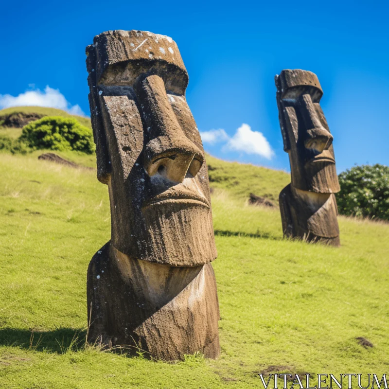 AI ART Moai Statues on Easter Island: A Neo-Concrete Art Revival