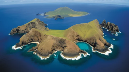 Aerial View of Islands Amidst Blue Ocean