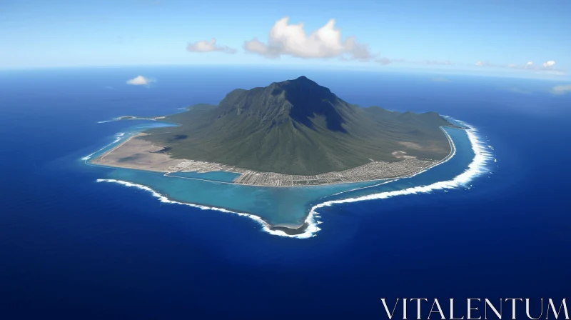 Island Oasis: A Photorealistic Rendering of Solitude AI Image