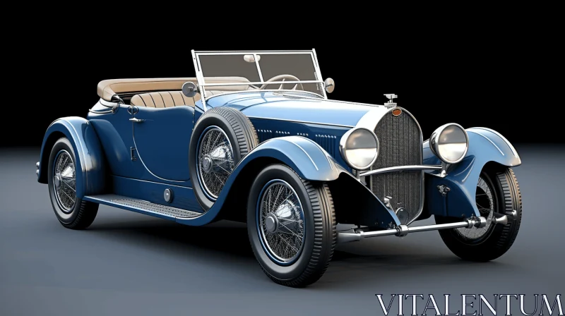 Captivating Blue Antique Classic Car | Octane Render Style AI Image