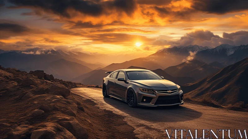 Exotic Car Driving in the Mountains at Sunset | Epic Portraiture AI Image