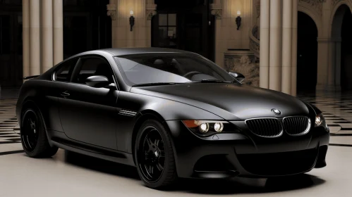 Dark BMW M6 in Ornate Building - Realistic Color Palette
