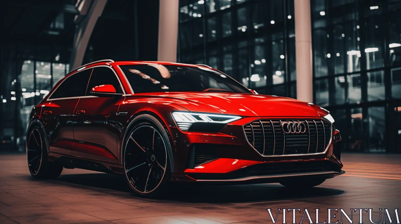 Red Audi SUV at Night: An Electric and Luxurious Masterpiece AI Image