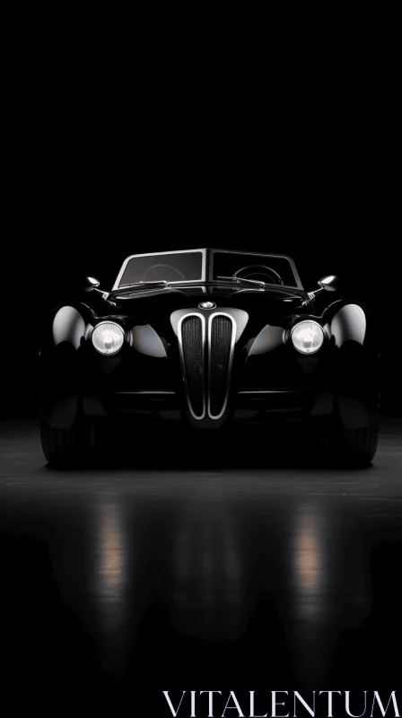 Black Vintage Sports Car: German Modernism, Bold Chromaticity AI Image