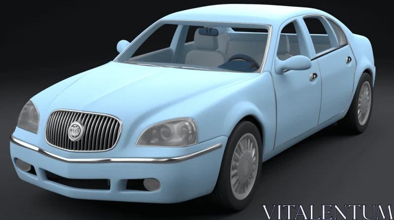 Blue Sedan Car Rendering | Realistic Detailing | Soft Color Blending AI Image