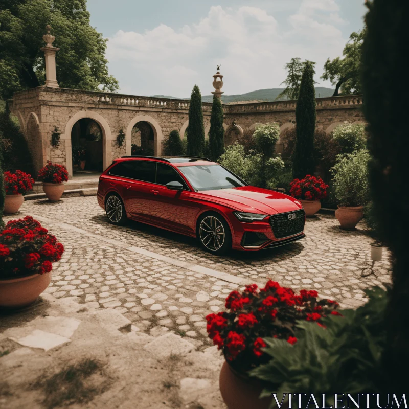 Captivating Audi S6 in an Old Tuscan Courtyard | Rich and Immersive AI Image