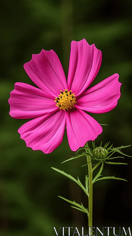 Pink Flower: A Study in Contrast and Detail AI Image