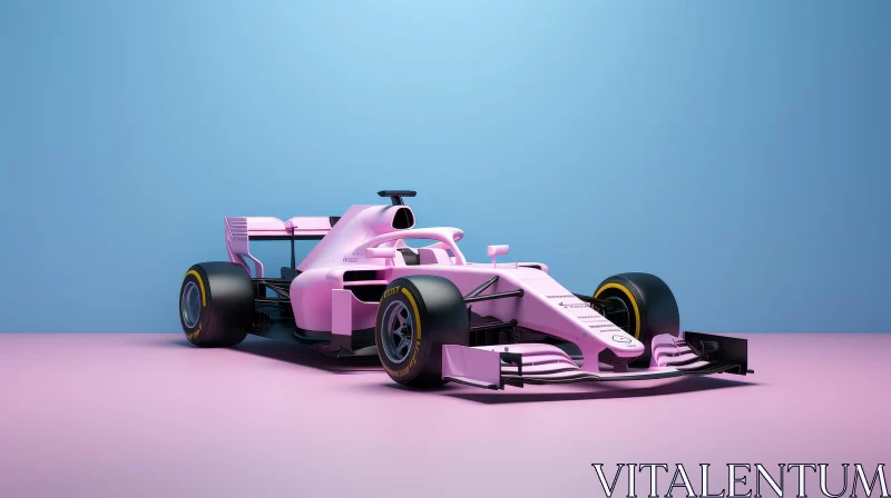 Pink Formula 1 Racing Car on Vibrant Background AI Image