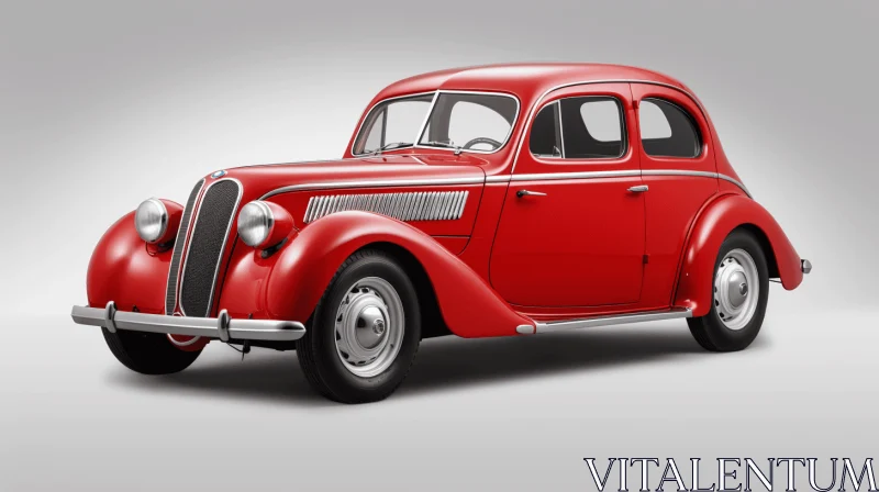 Red Vintage Car - Photorealistic Renderings - Bold Curves AI Image