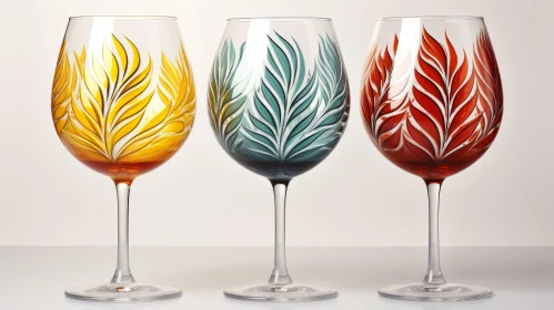 Elegant Wine Glasses with Unique Patterns