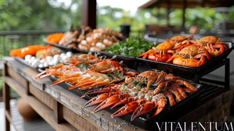 Exquisite Seafood Buffet with Crab, Lobster, and Shrimp AI Image