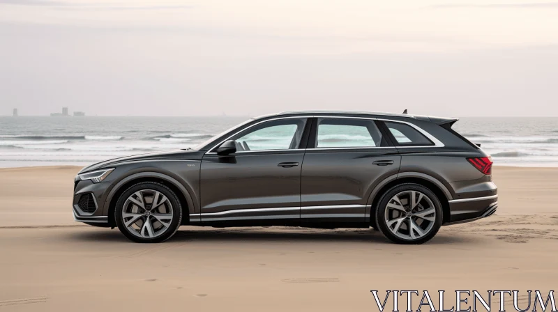 Sleek and Luxurious Audi Q7 on a Sandy Beach | Coastal Views AI Image