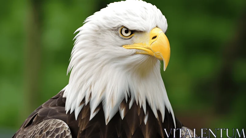 Close-Up Eagle Portrait: A Study in Intensity and Patriotism AI Image