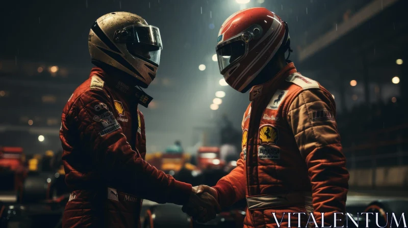 Formula 1 Racing Drivers Handshake After Race AI Image