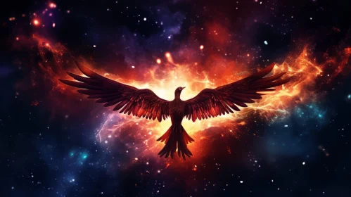 Phoenix Rising from the Ashes - Symbol of Hope and Renewal