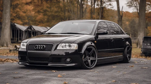 Black Audi Sedan in Front of Trees | Distagon Lens | Teethcore Aesthetic