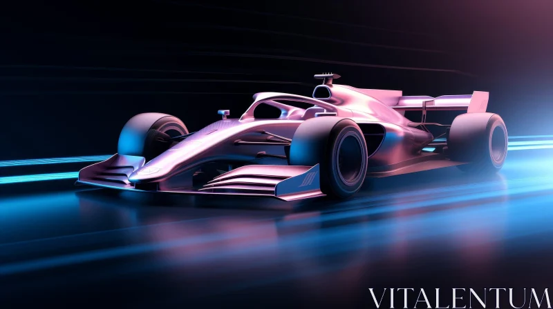 Formula 1 Car in Motion - Speed and Elegance Captured AI Image