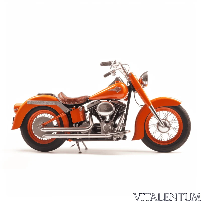 Orange Harley Davidson Motorcycle - Captivating Sculpture Art AI Image