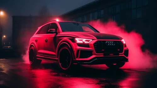 Rhodium Red Audi SUV in Immersive Synthwave Style