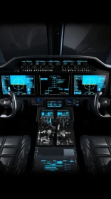 Modern Passenger Aircraft Cockpit Control Panel