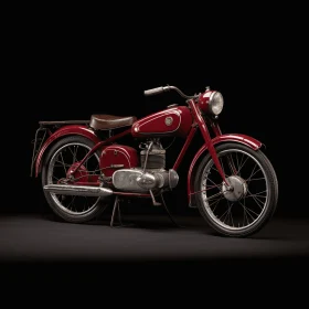 Red Motorcycle on Black Backdrop: A Captivating Ode to the Pre-World War II School of Paris