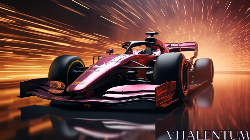 Speedy Formula 1 Racing Car in Pink and Black Colors AI Image