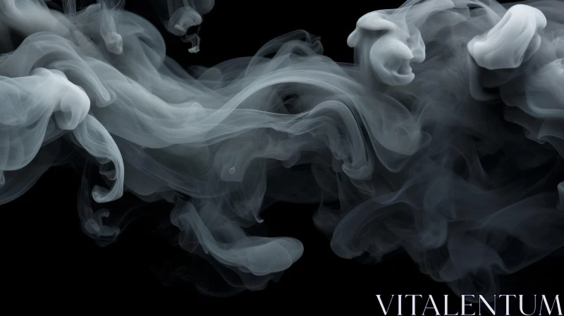 Ethereal White Smoke Swirling on Dark Canvas AI Image